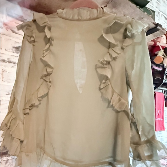 H&M Light Green Ruffled Blouse - Picture 4 of 6